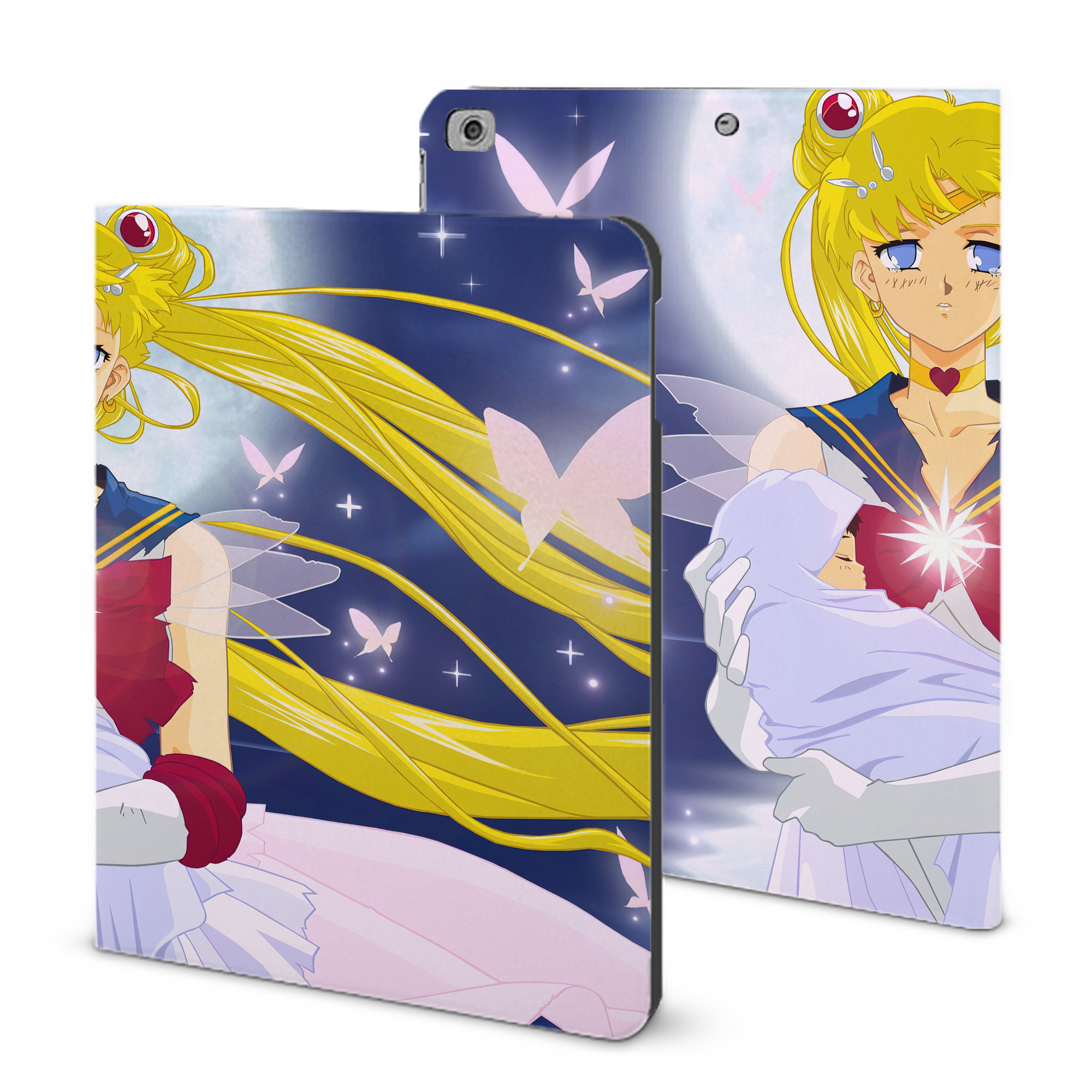 （画像用） 美少女戦士セーラームーン Sailor Moon IPad ケース ブック型 PUレザー TPU 耐衝撃 軽量 薄型 ペン収納なし 全面保護 IPad 各モデル対応